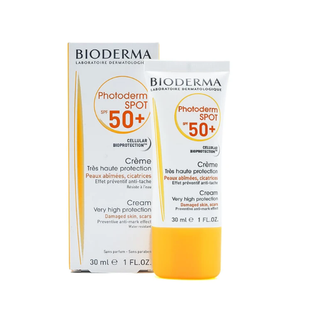 کرم ضد آفتاب بی رنگ SPF 50 بایودرما مدل Photoderm spot /ضد آب و ضد لک قوی / حجم 30 میلی لیتر / جیونا بیوتی